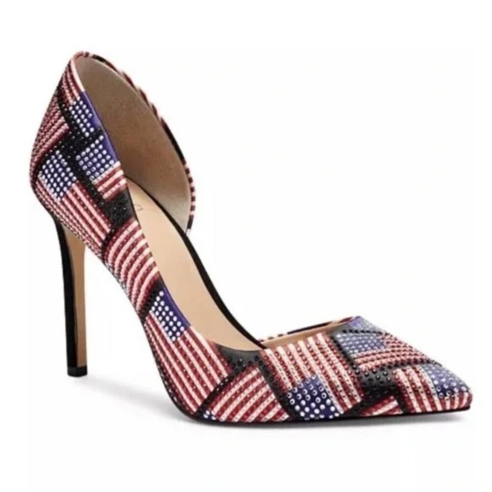 INC international concepts kenjay d’orsay pumps in American flag rhinestone